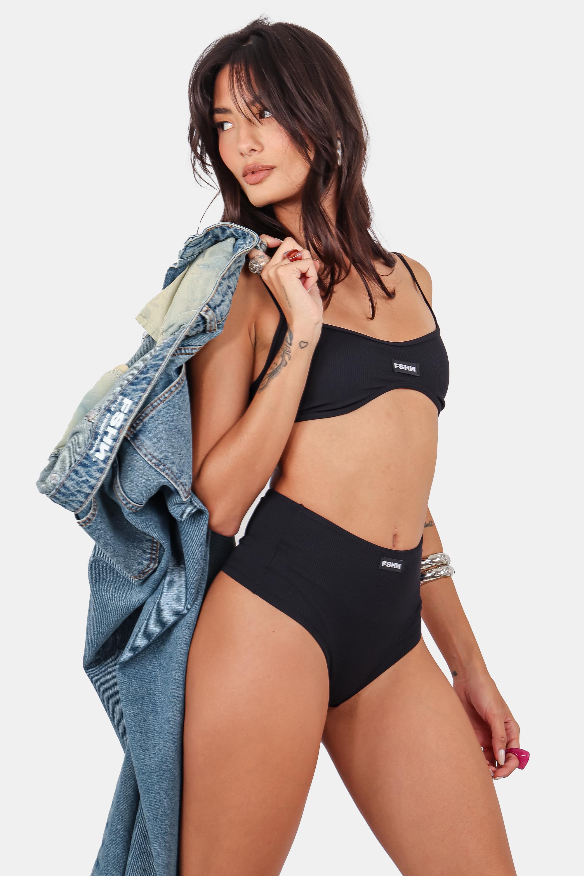 hotpants rib fshn underwear preto - Fashion Closet