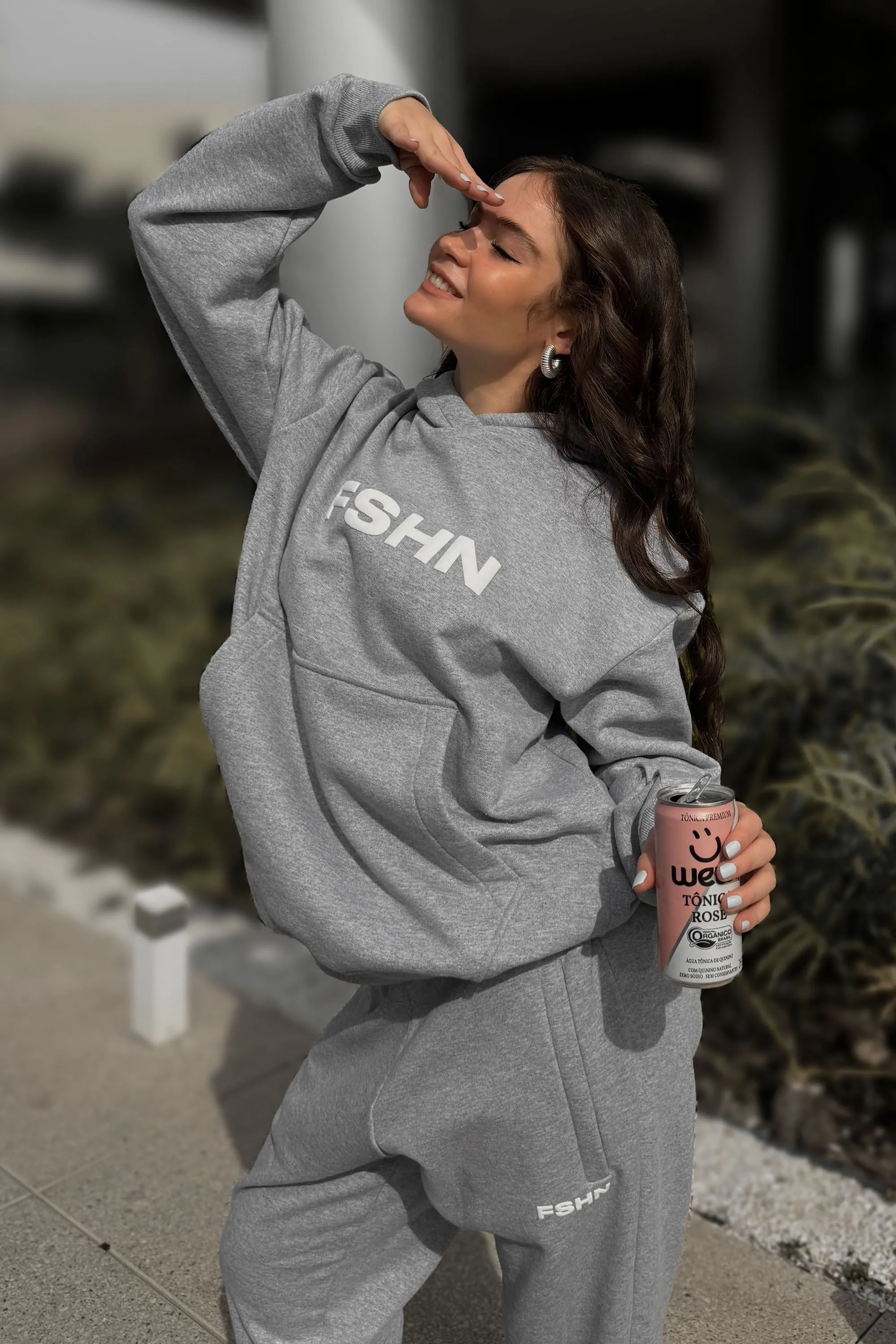 blusa moletom fshn w/ capuz mescla